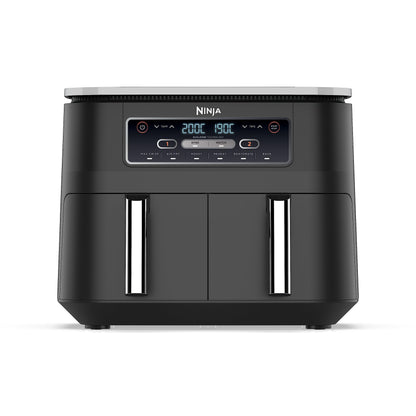 👉 Digitale Heißluftfritteuse 7,6L – Dual Zone Airfryer mit 2 Fächern, Antihaftbeschichtung, spülmaschinenfest, 6-in-1 Funktionen, für 4–6 Portionen, Schwarz