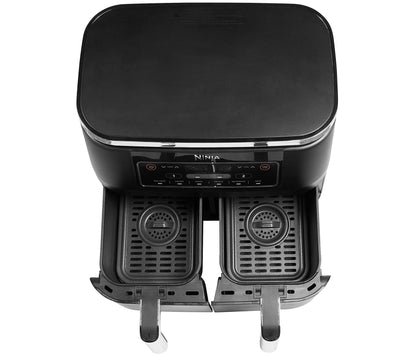 👉 Digitale Heißluftfritteuse 7,6L – Dual Zone Airfryer mit 2 Fächern, Antihaftbeschichtung, spülmaschinenfest, 6-in-1 Funktionen, für 4–6 Portionen, Schwarz